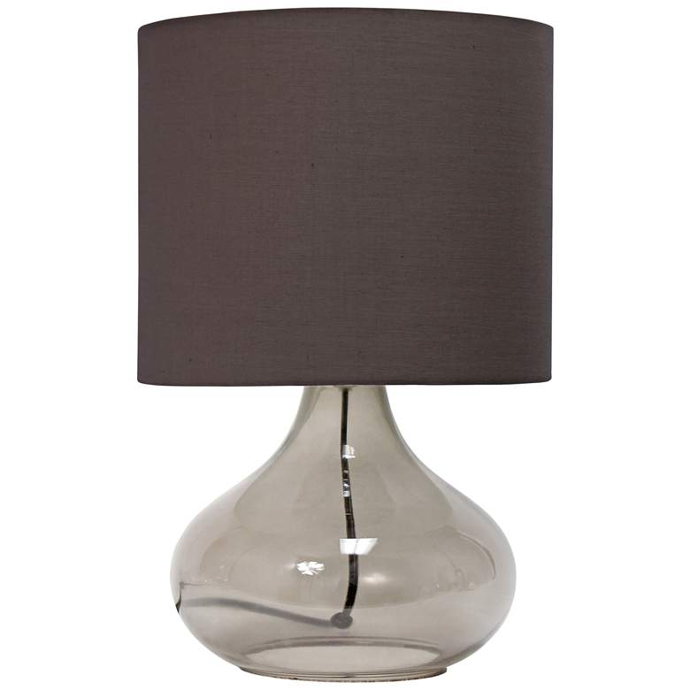 Image 2 Simple Designs 13 1/2 inchH Smoke Glass Gray Accent Table Lamp