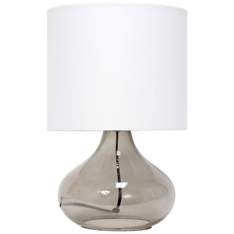 Image 2 Simple Designs 13 1/2"H Smoke Glass White Accent Table Lamp