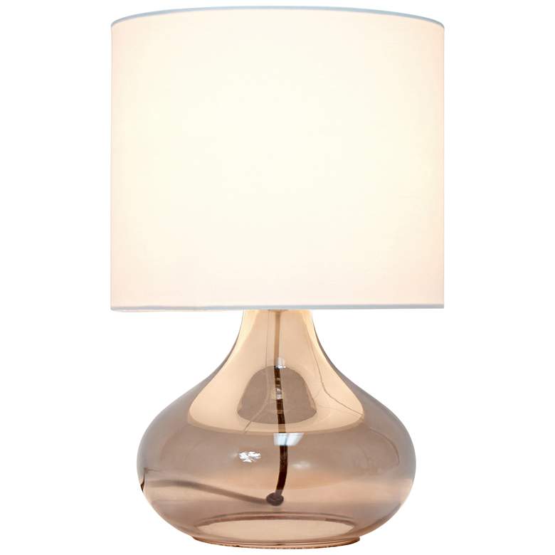 Image 3 Simple Designs 13 1/2"H Smoke Glass White Accent Table Lamp more views