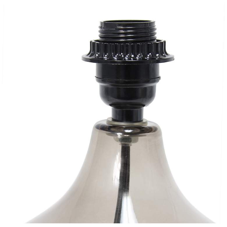 Image 5 Simple Designs 13 1/2"H Smoke Glass White Accent Table Lamp more views