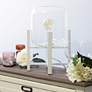 Simple Designs 13 1/2"H White and Clear Glass Accent Lamp