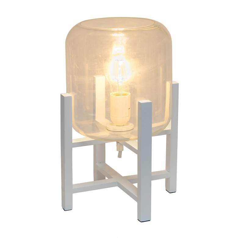 Image 3 Simple Designs 13 1/2"H White and Clear Glass Accent Lamp more views