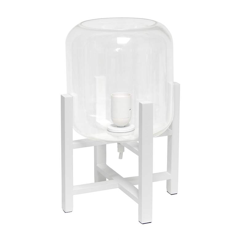 Image 4 Simple Designs 13 1/2"H White and Clear Glass Accent Lamp more views