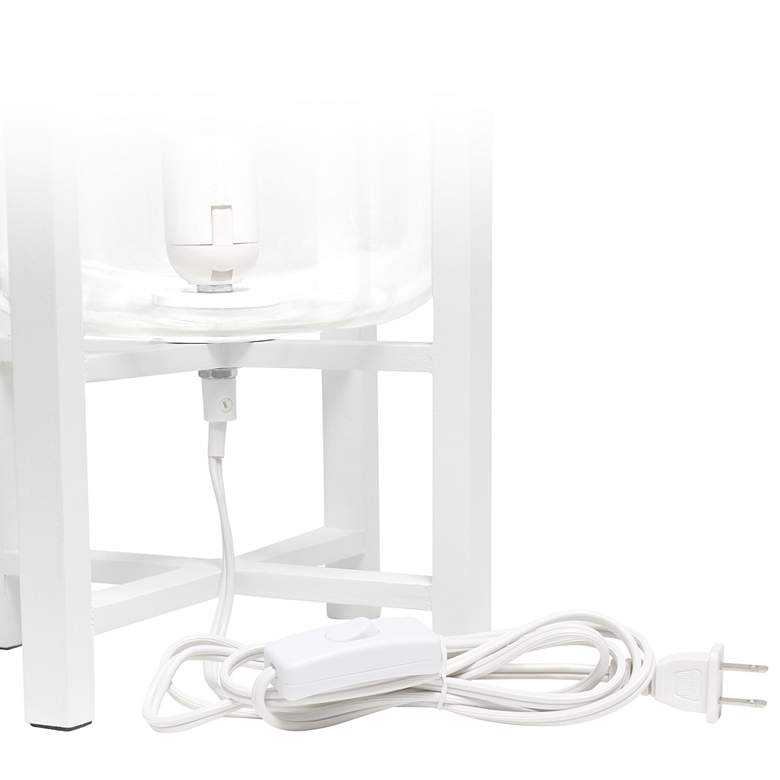 Image 6 Simple Designs 13 1/2"H White and Clear Glass Accent Lamp more views