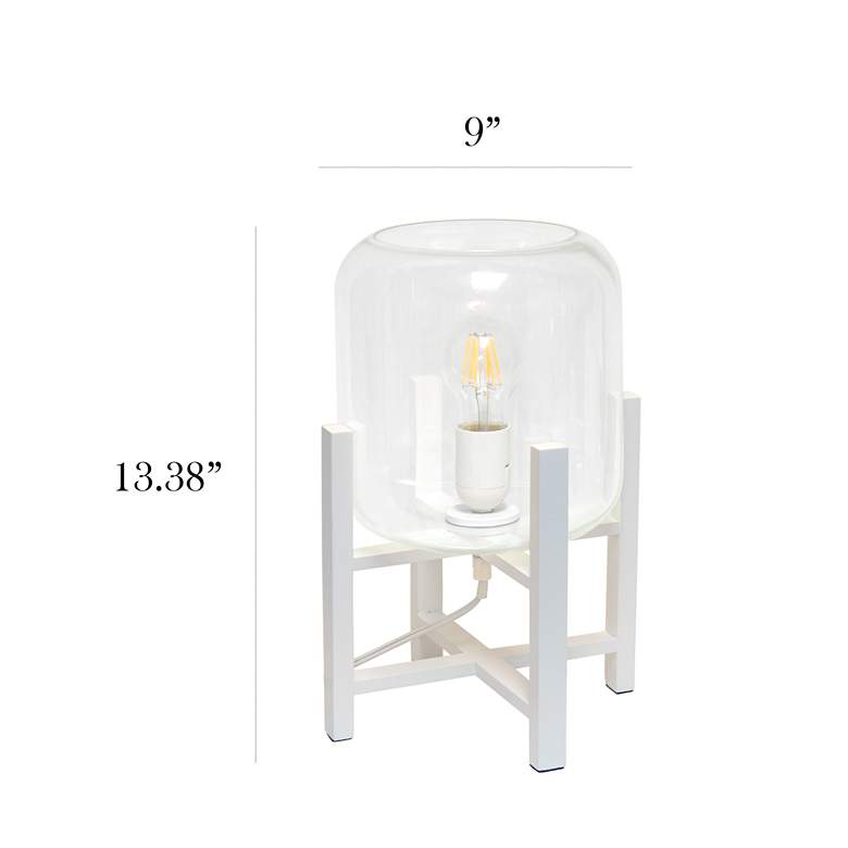 Image 7 Simple Designs 13 1/2"H White and Clear Glass Accent Lamp more views