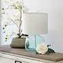 Simple Designs 13" High Aqua Blue Accent Table Lamp with White Shade