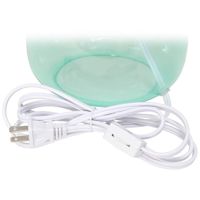 Image 4 Simple Designs 13" High Aqua Blue Accent Table Lamp with White Shade more views