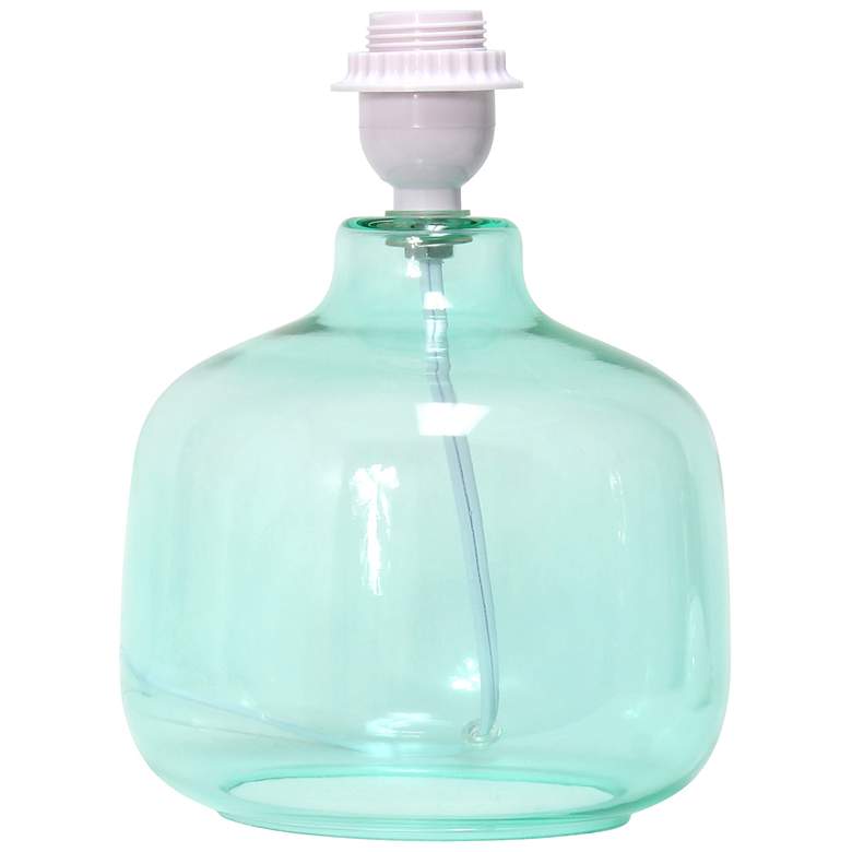 Image 5 Simple Designs 13" High Aqua Blue Accent Table Lamp with White Shade more views