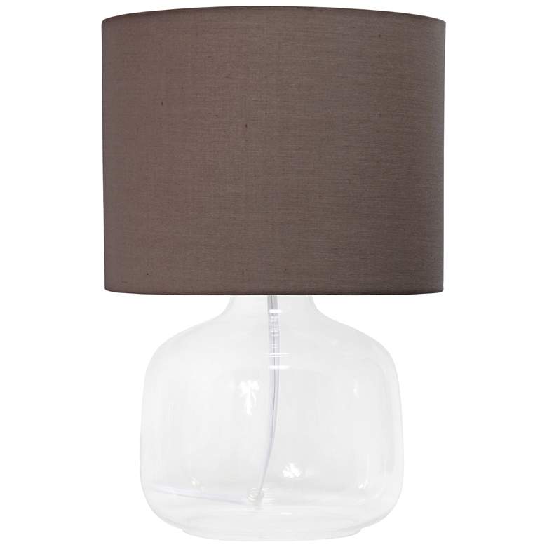 Image 2 Simple Designs 13 inch High Clear Glass Gray Accent Table Lamp