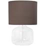 Simple Designs 13" High Clear Glass Gray Accent Table Lamp