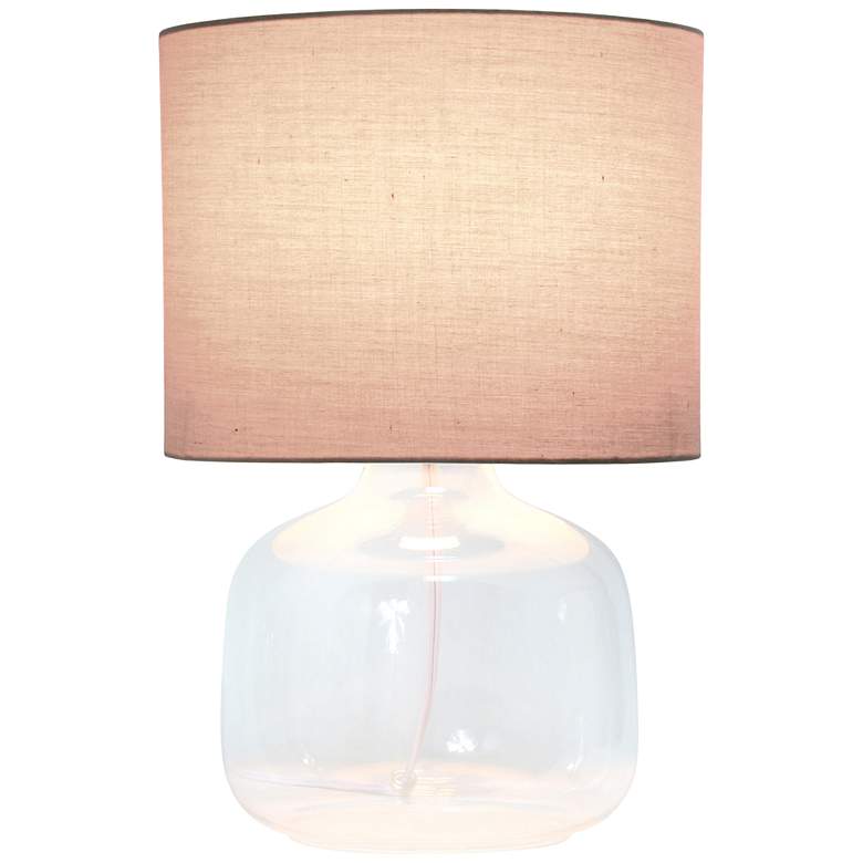 Image 3 Simple Designs 13 inch High Clear Glass Gray Accent Table Lamp more views