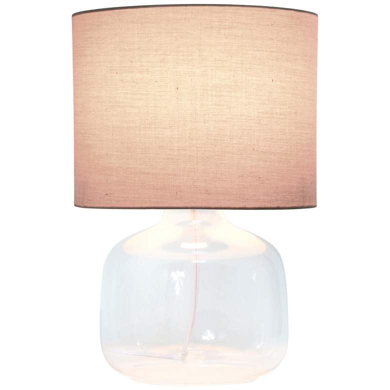 Image 3 Simple Designs 13" High Clear Glass Gray Accent Table Lamp more views
