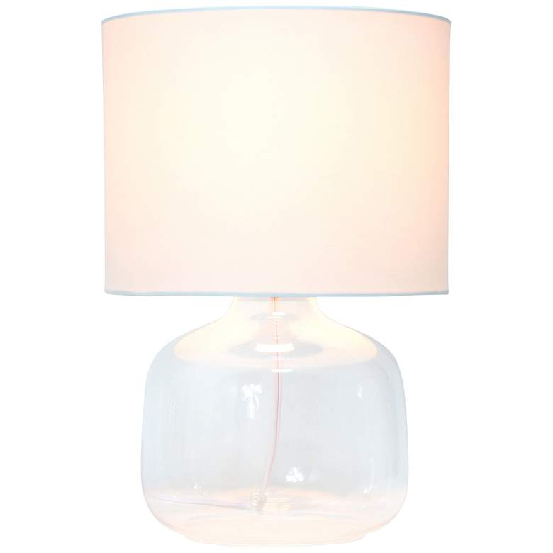 Image 3 Simple Designs 13 inch High Clear Glass White Accent Table Lamp more views