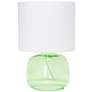 Simple Designs 13" High Green Glass Accent Table Lamp