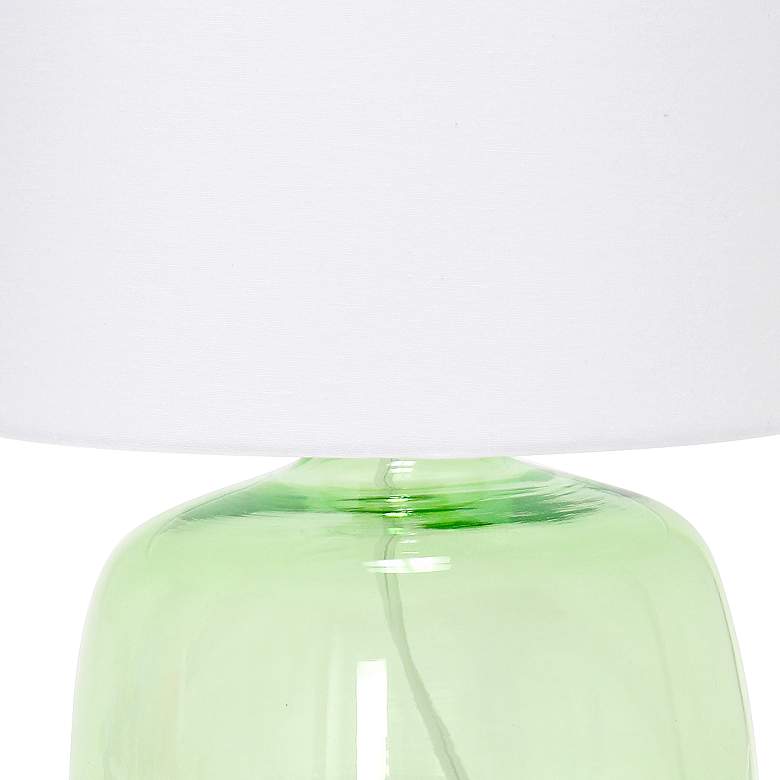 Image 3 Simple Designs 13" High Green Glass Accent Table Lamp more views