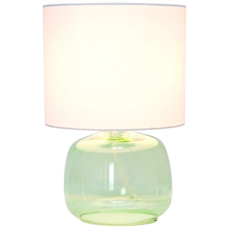 Image 4 Simple Designs 13 inch High Green Glass Accent Table Lamp more views