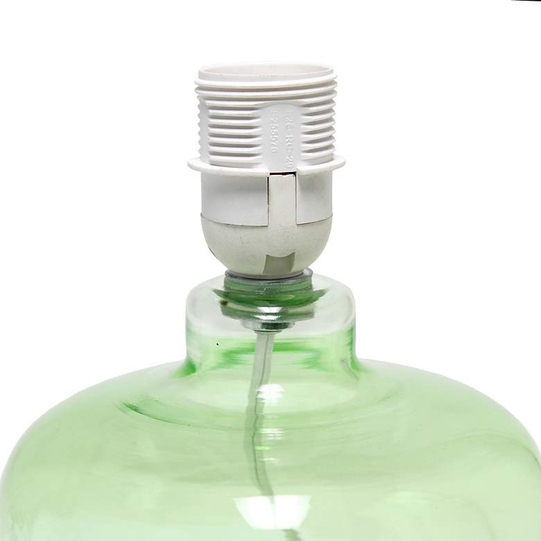Image 5 Simple Designs 13" High Green Glass Accent Table Lamp more views