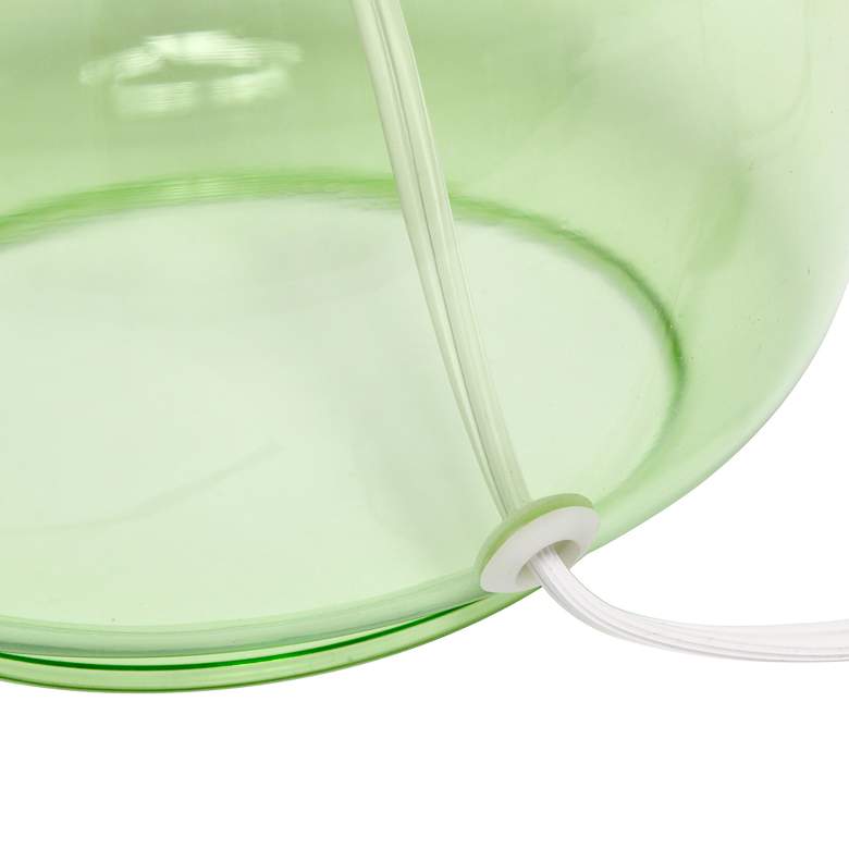 Image 7 Simple Designs 13" High Green Glass Accent Table Lamp more views