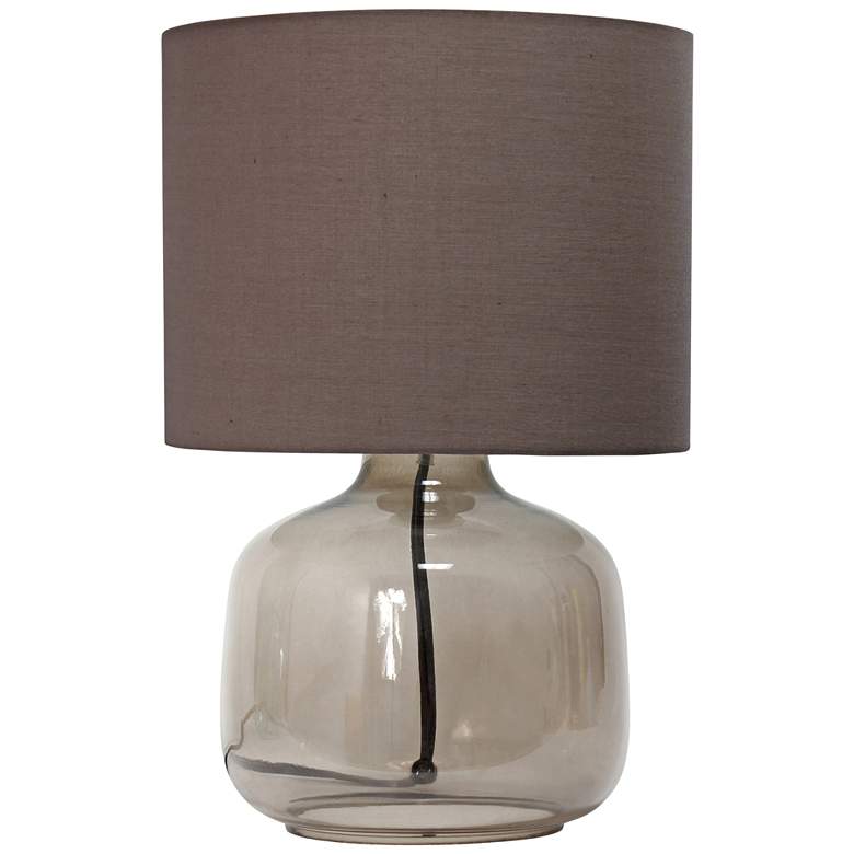 Image 2 Simple Designs 13 inch High Smoke Glass Gray Accent Table Lamp