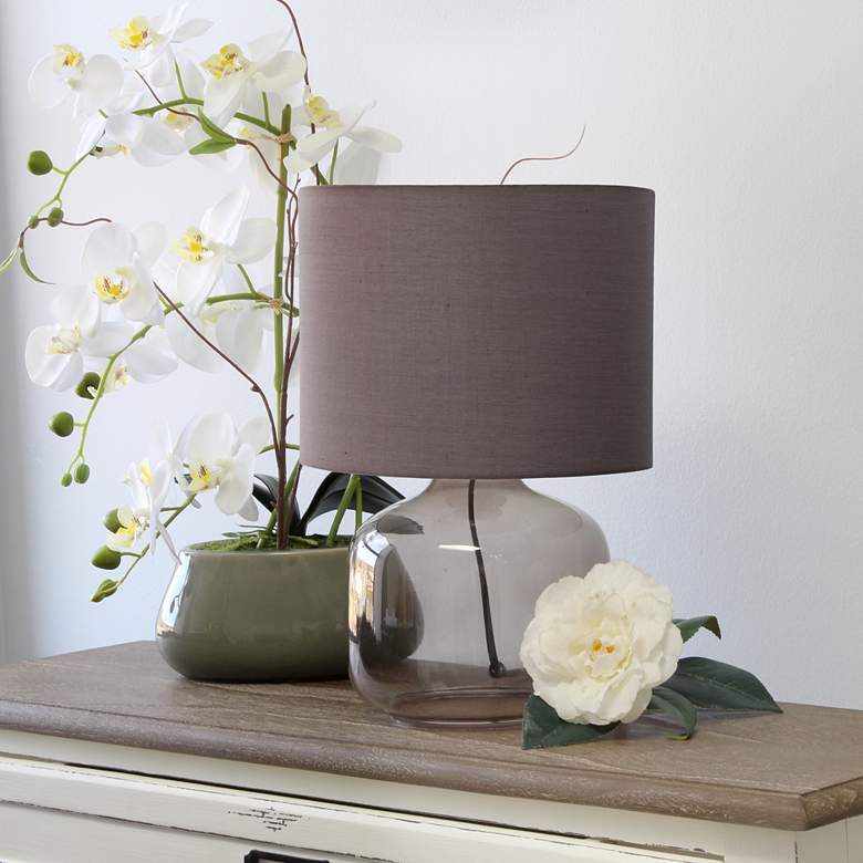 Image 1 Simple Designs 13" High Smoke Glass Gray Accent Table Lamp