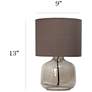 Simple Designs 13" High Smoke Glass Gray Accent Table Lamp