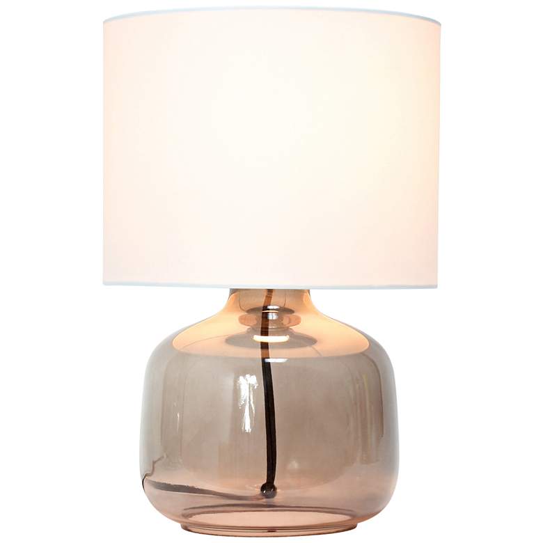 Image 3 Simple Designs 13 inch High Smoke Glass White Accent Table Lamp more views