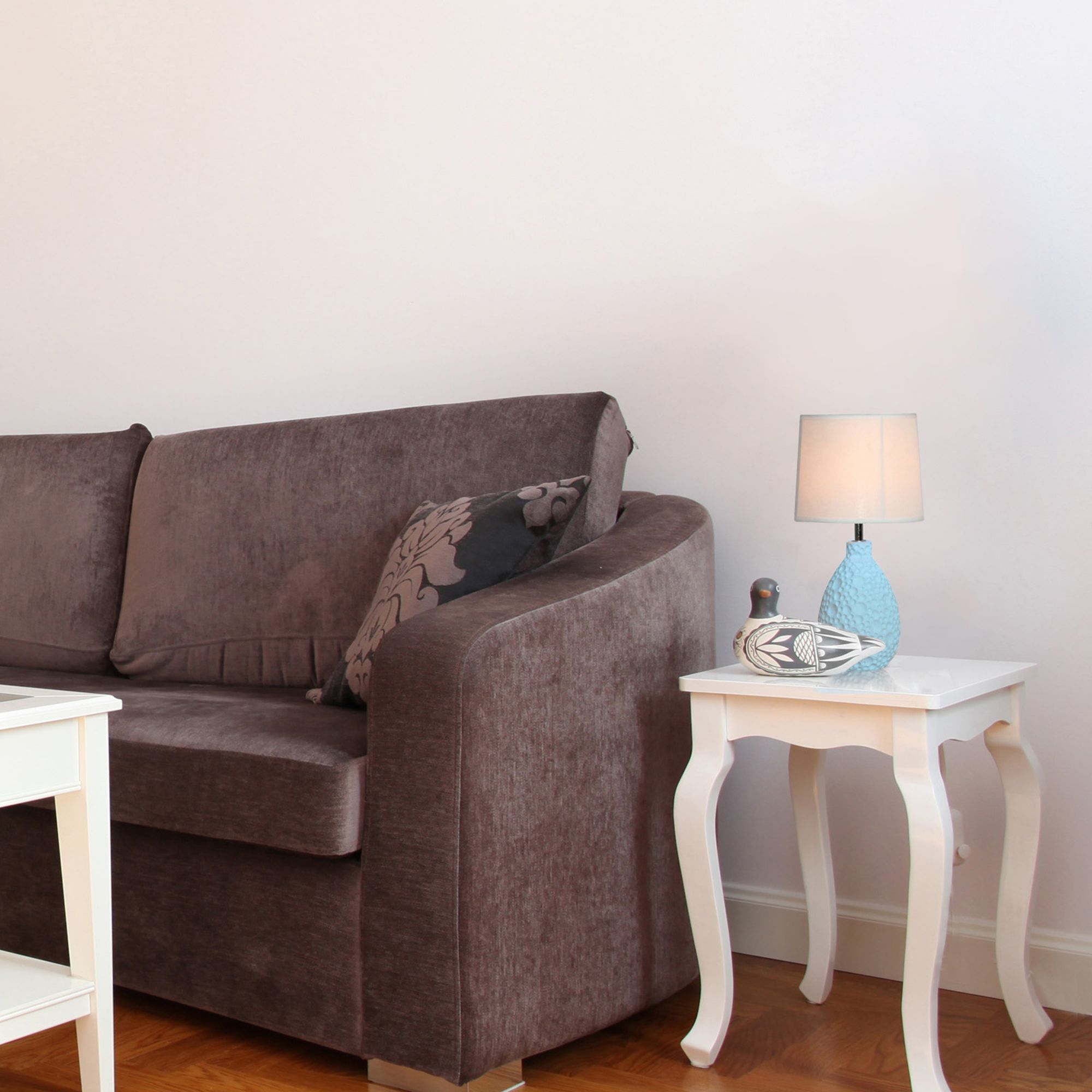 Simple Designs 14 1/4" High Blue Stucco Ceramic Oval Accent Table Lamp