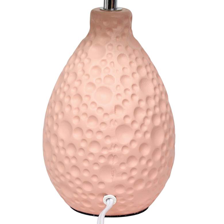 Image 3 Simple Designs 14 1/4" High Pink Stucco Ceramic Oval Accent Table Lamp more views