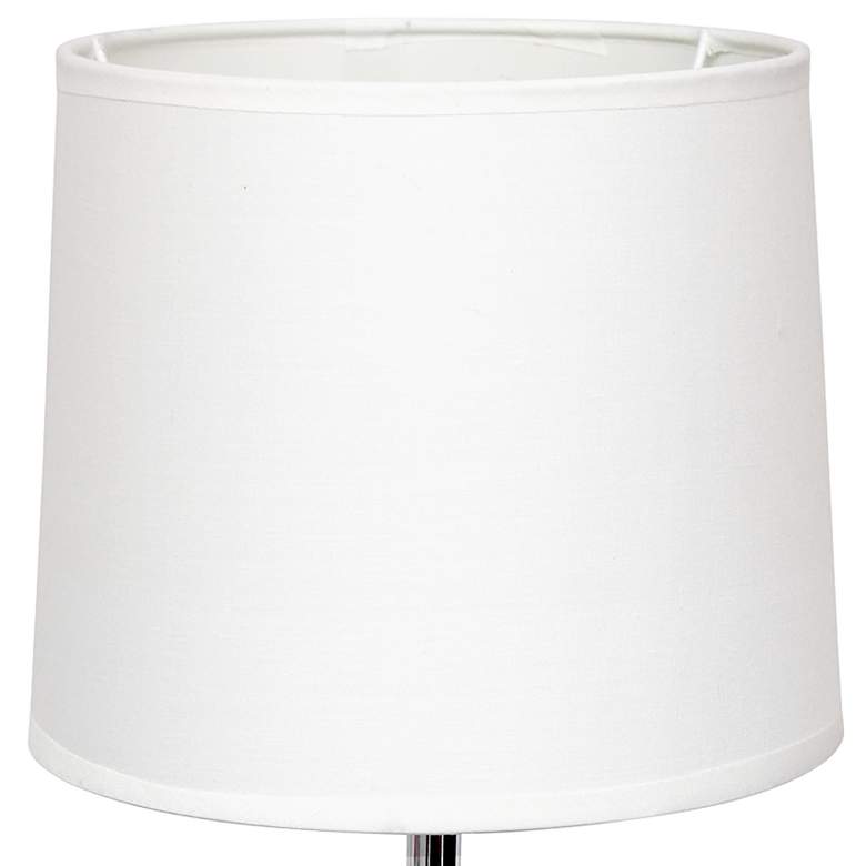 Image 3 Simple Designs 14 1/4" White Stucco Ceramic Oval Accent Table Lamp more views