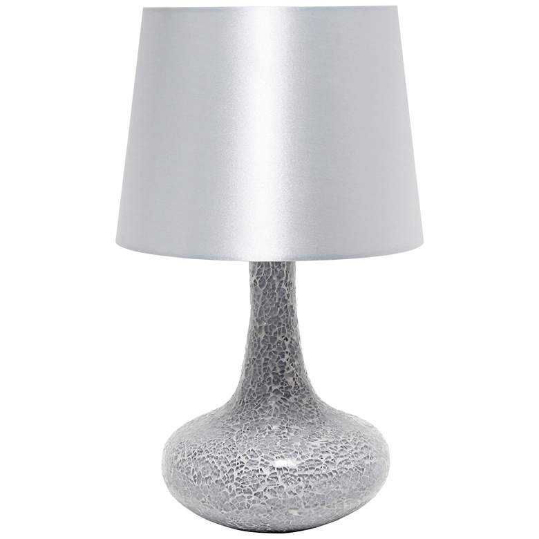 Image 2 Simple Designs 14 1/4 inchH Gray Mosaic Genie Accent Table Lamp