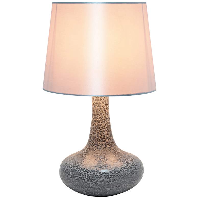 Image 3 Simple Designs 14 1/4 inchH Gray Mosaic Genie Accent Table Lamp more views