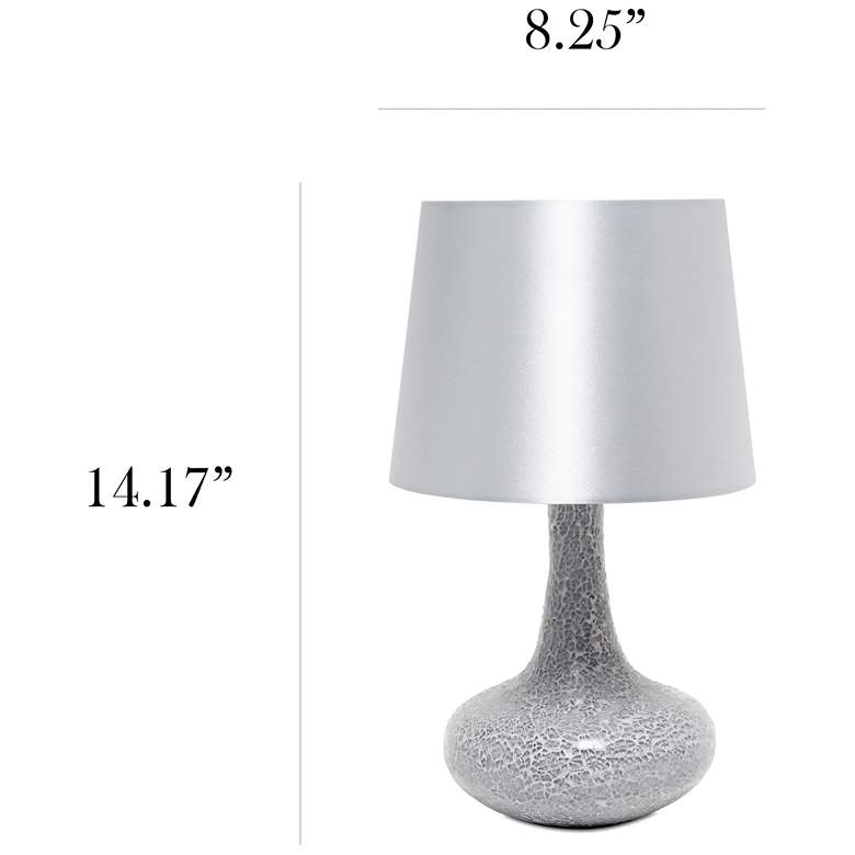 Image 7 Simple Designs 14 1/4 inchH Gray Mosaic Genie Accent Table Lamp more views