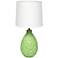 Simple Designs 14 1/4"H Green Stucco Ceramic Oval Accent Table Lamp