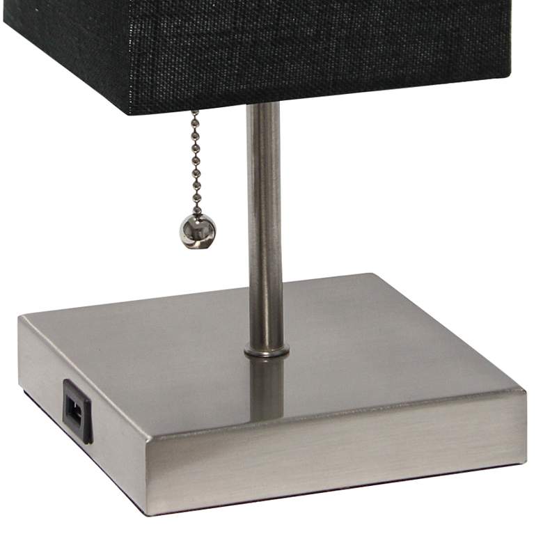 Image 4 Simple Designs 14 1/4"H Petite Stick Nickel USB Lamps Set of 2 more views