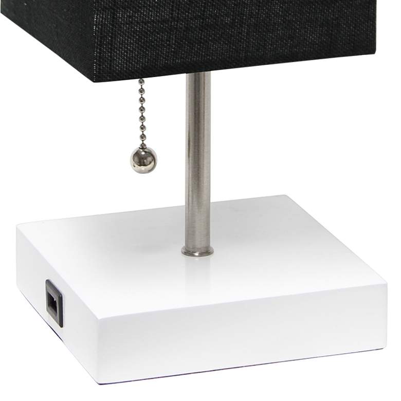 Image 4 Simple Designs 14 1/4"H Stick White and Black USB Lamps Set of 2 more views