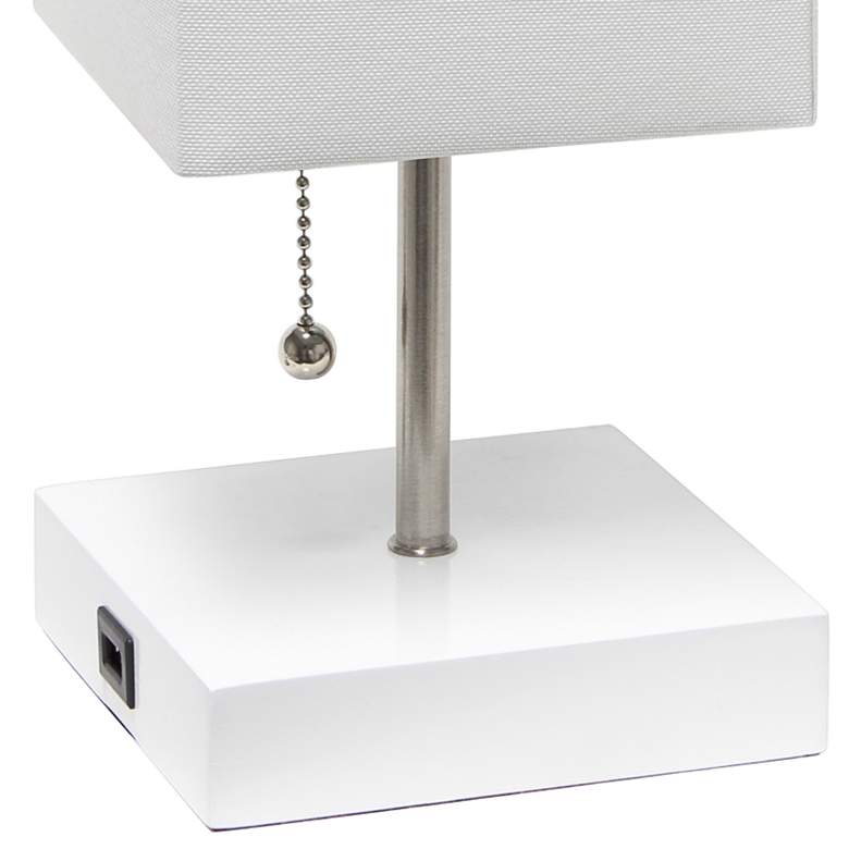 Image 4 Simple Designs 14 1/4"H Stick White USB Table Lamps Set of 2 more views
