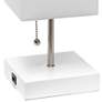 Simple Designs 14 1/4"H Stick White USB Table Lamps Set of 2