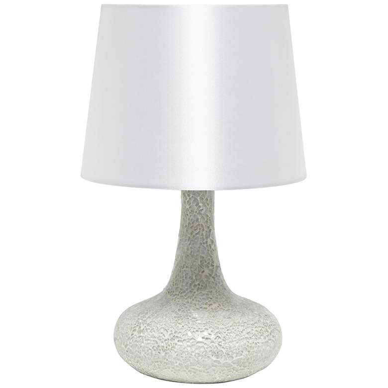 Image 2 Simple Designs 14 1/4 inchH White Mosaic Genie Accent Table Lamp