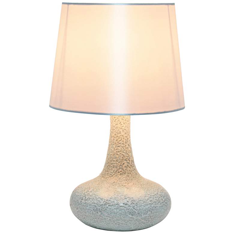 Image 3 Simple Designs 14 1/4"H White Mosaic Genie Accent Table Lamp more views
