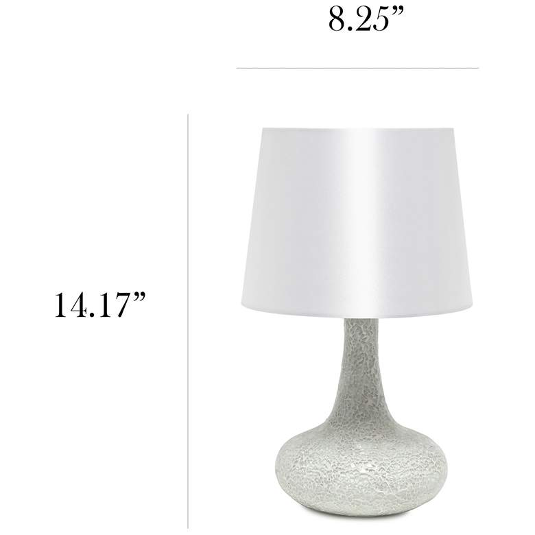 Image 7 Simple Designs 14 1/4"H White Mosaic Genie Accent Table Lamp more views