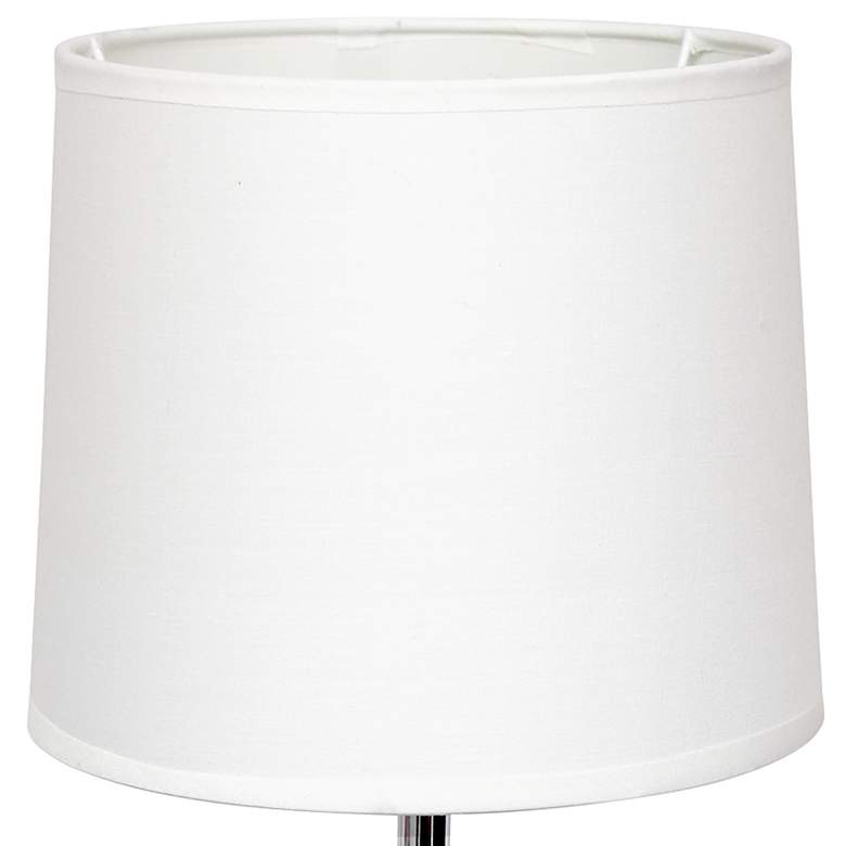 Image 3 Simple Designs 14 1/4 inchH White Stucco Ceramic Oval Accent Table Lamp more views