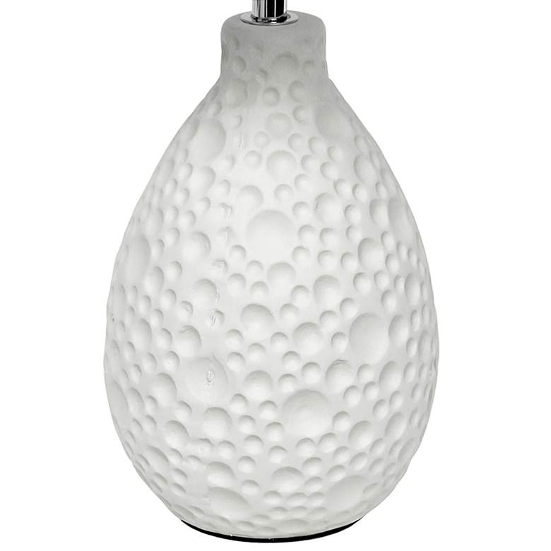 Image 4 Simple Designs 14 1/4 inchH White Stucco Ceramic Oval Accent Table Lamp more views