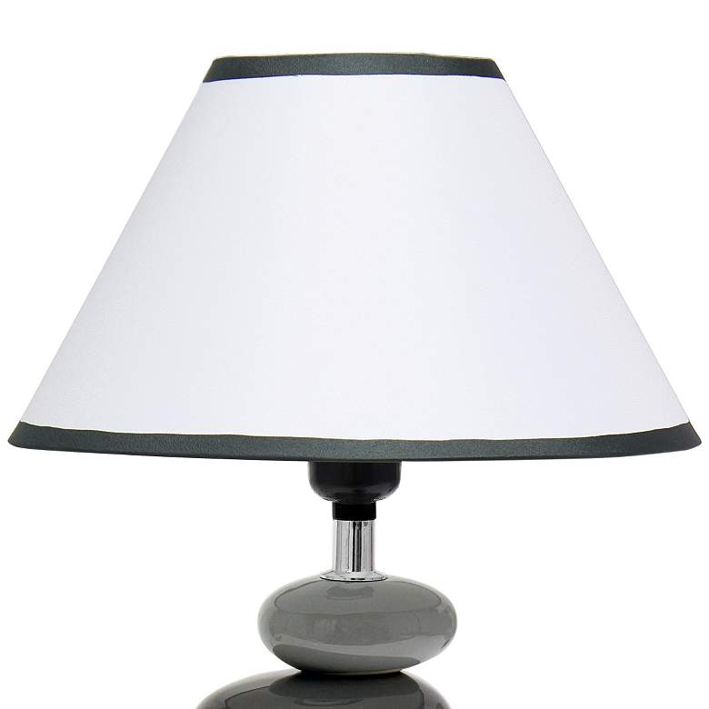 Image 3 Simple Designs 14 inch High Shades of Gray Stone Ceramic Accent Table Lamp more views