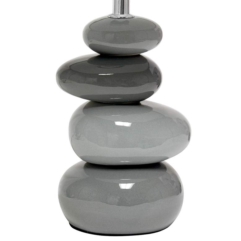 Image 4 Simple Designs 14 inch High Shades of Gray Stone Ceramic Accent Table Lamp more views