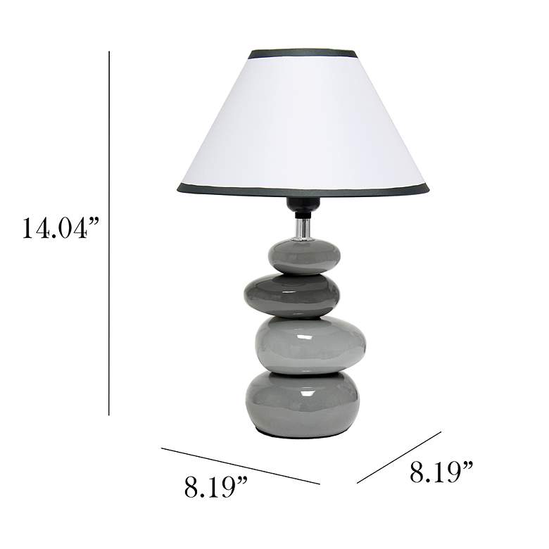 Image 5 Simple Designs 14 inch High Shades of Gray Stone Ceramic Accent Table Lamp more views