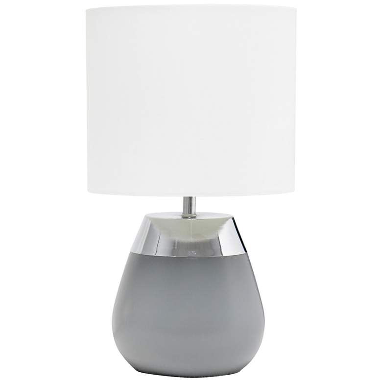 Image 2 Simple Designs 14"H Chrome and Gray Touch Accent Table Lamp