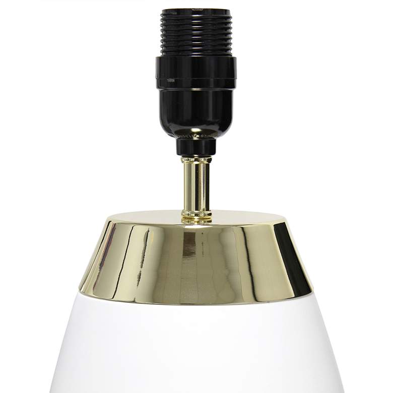 Image 5 Simple Designs 14 inchH White and Gold Touch Accent Table Lamp more views