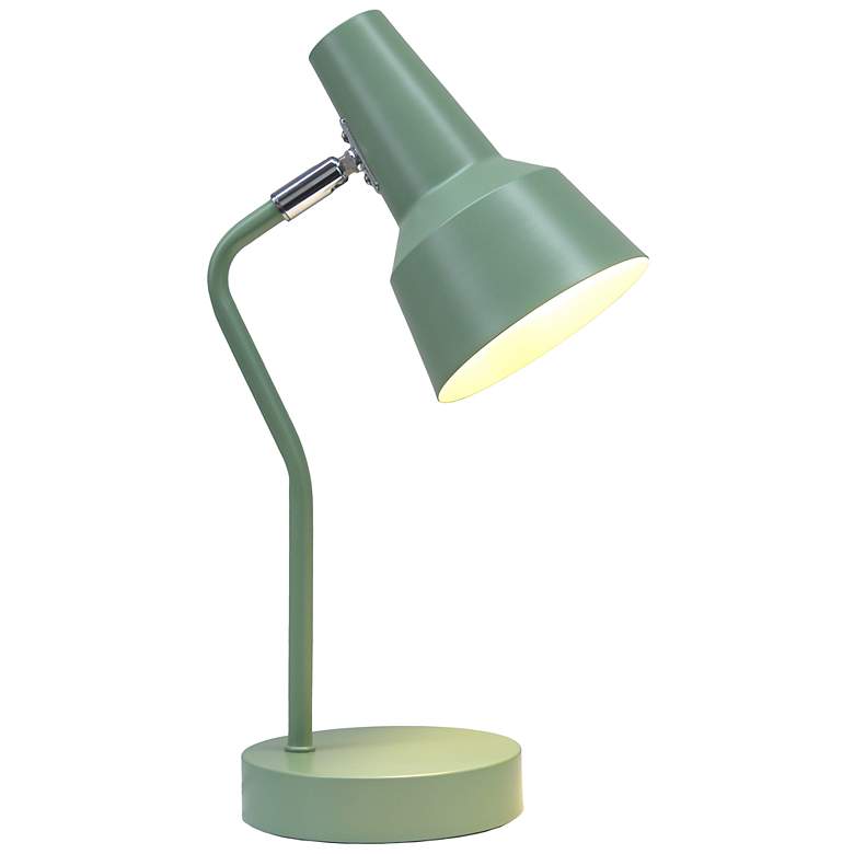 Image 4 Simple Designs 15.2" Metal Cone Shade Desk Lamp, Adj Shade, Sage Green more views
