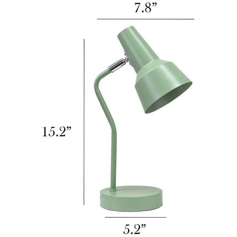 Image 5 Simple Designs 15.2" Metal Cone Shade Desk Lamp, Adj Shade, Sage Green more views