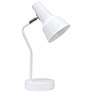 2_Simple Designs 15.2" Metal Cone Shade Desk Lamp, Adjustable Shade, White